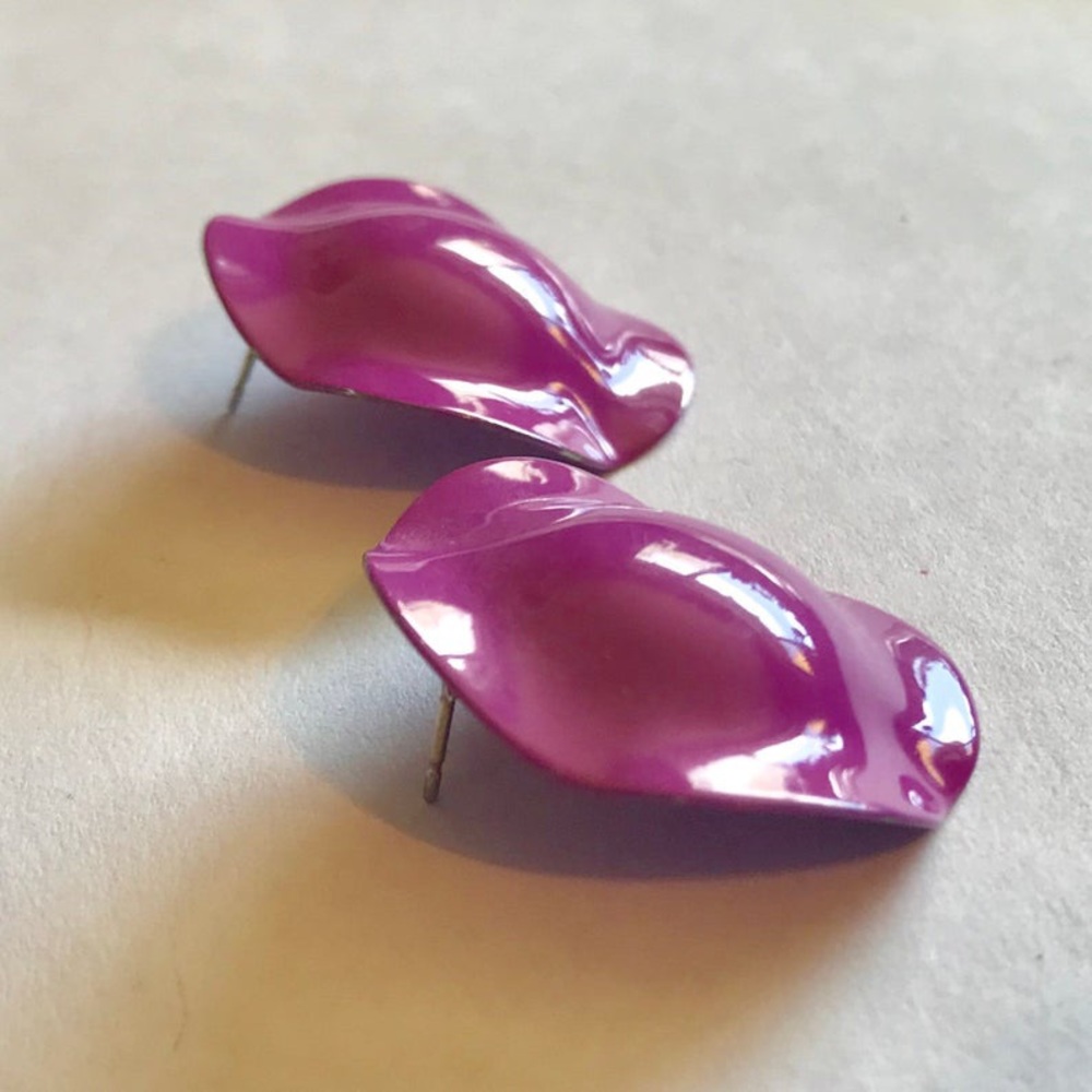 Vintage 1980s Metal Earrings